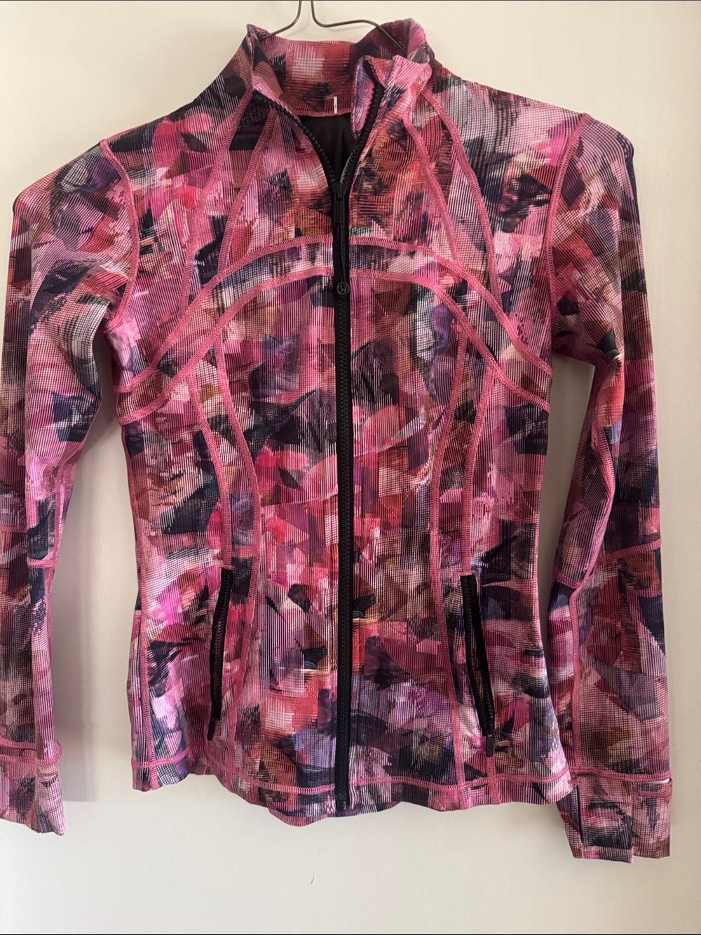 lululemon athletica Pink Abstract Full-Zip Bomber Jacket